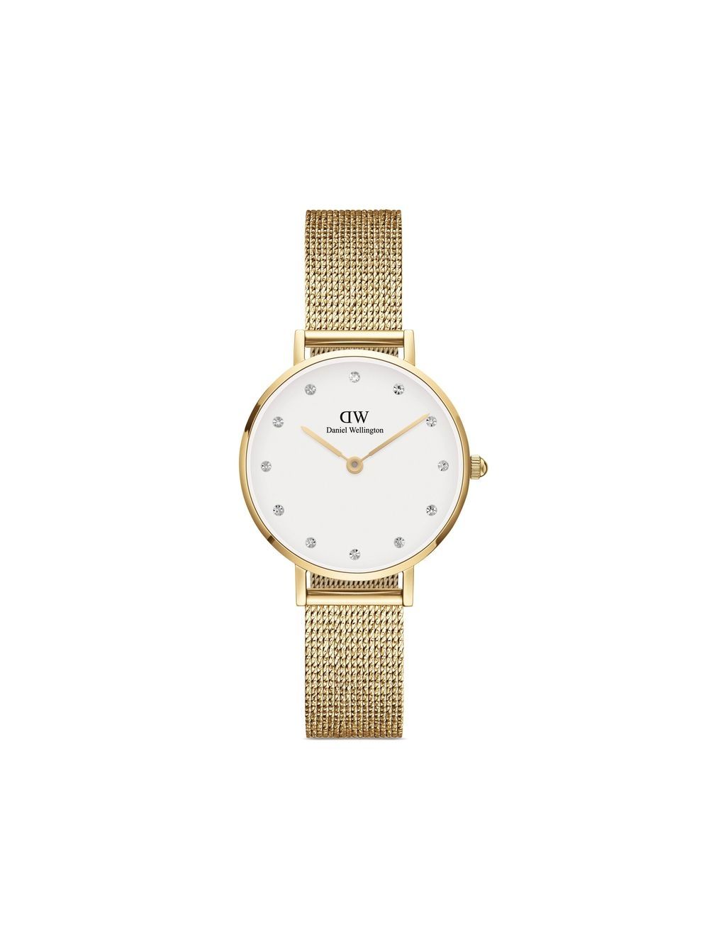 Daniel Wellington Petite Pressed Evergold 28毫米腕表 - 白色
