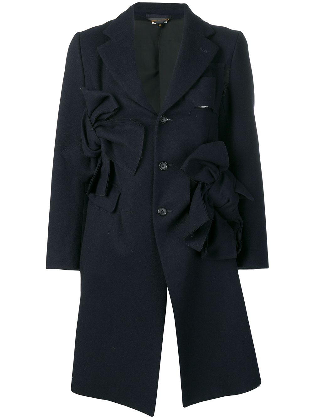 Comme Des Garçons Pre-Owned 蝴蝶结细节大衣 - 蓝色