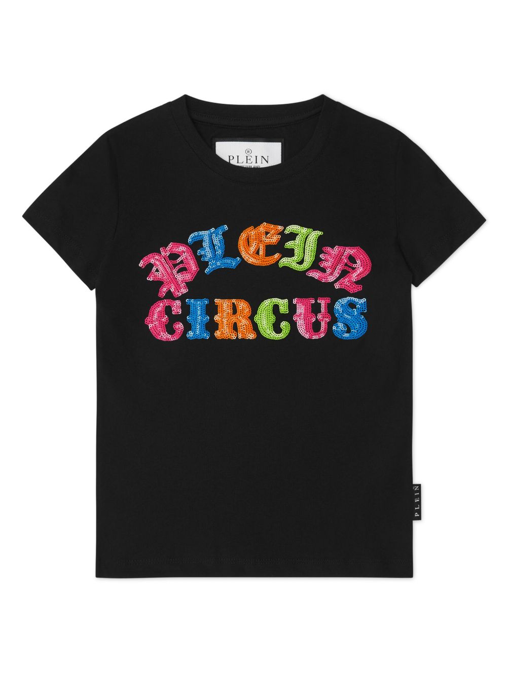 Philipp Plein Junior 亮片缀饰棉T恤 - 黑色