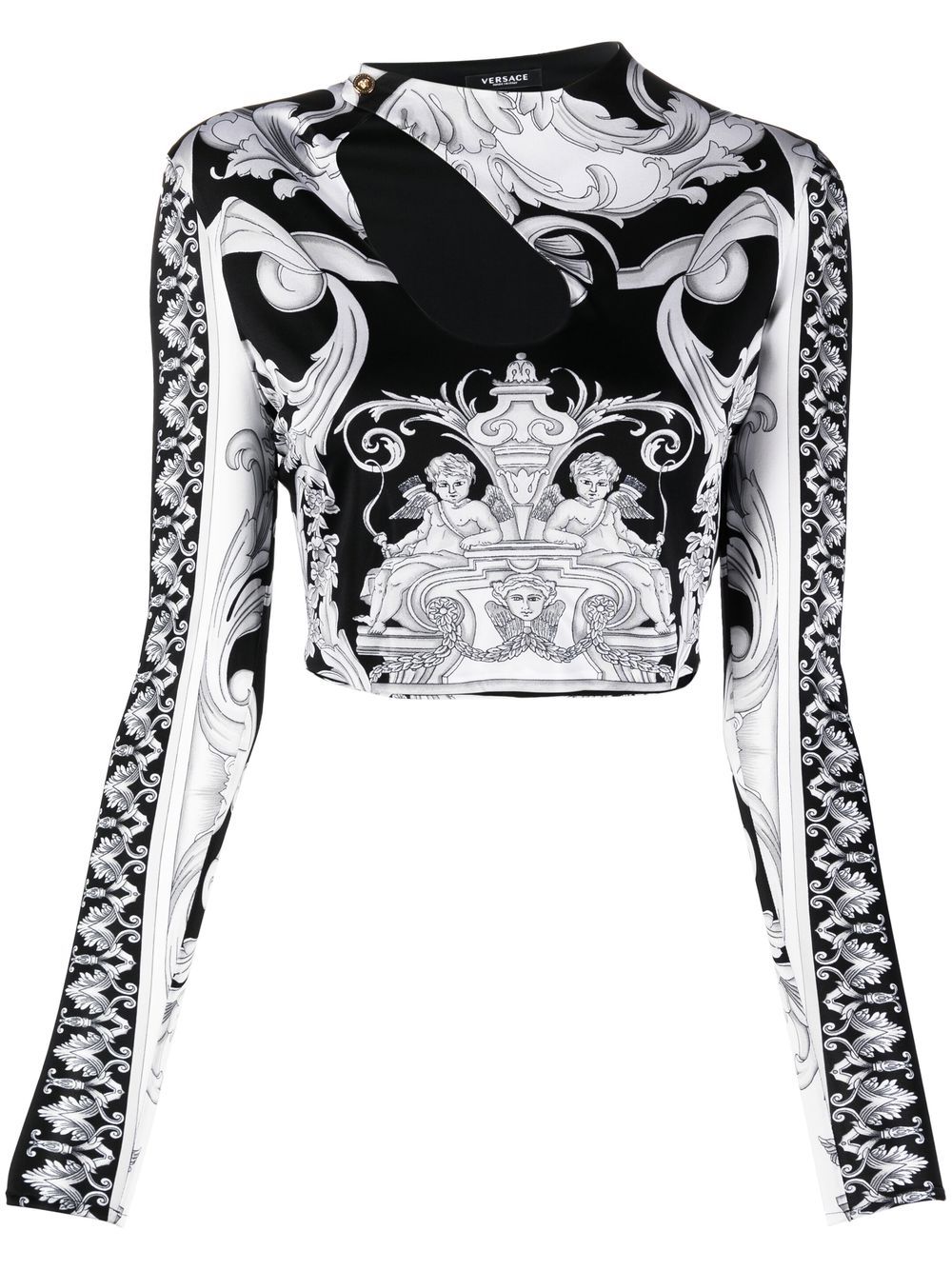 Versace 范思哲 巴洛克印花短款上衣 - 黑色