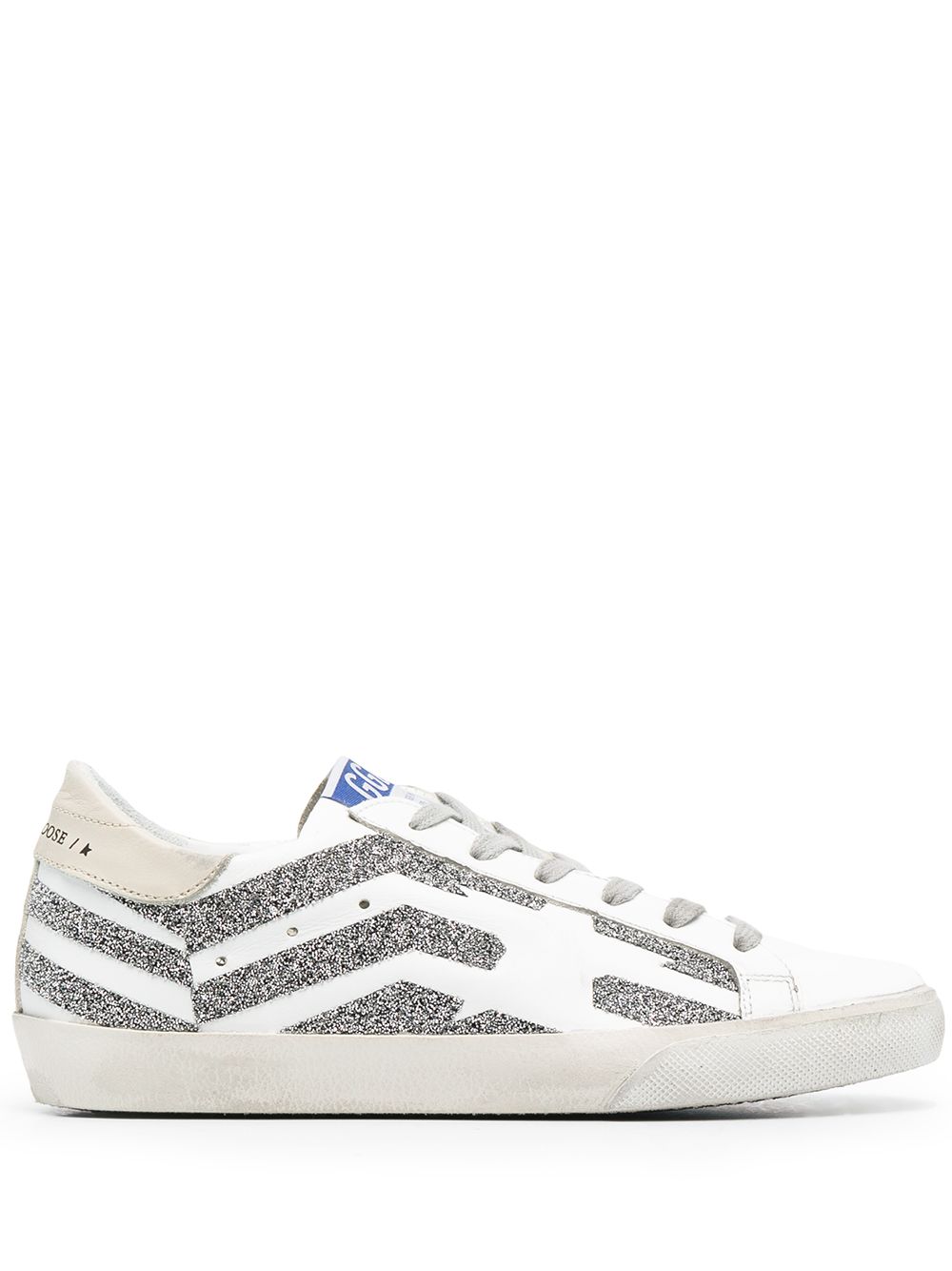 Golden Goose Super-Star 旗帜图案低帮板鞋 - 白色