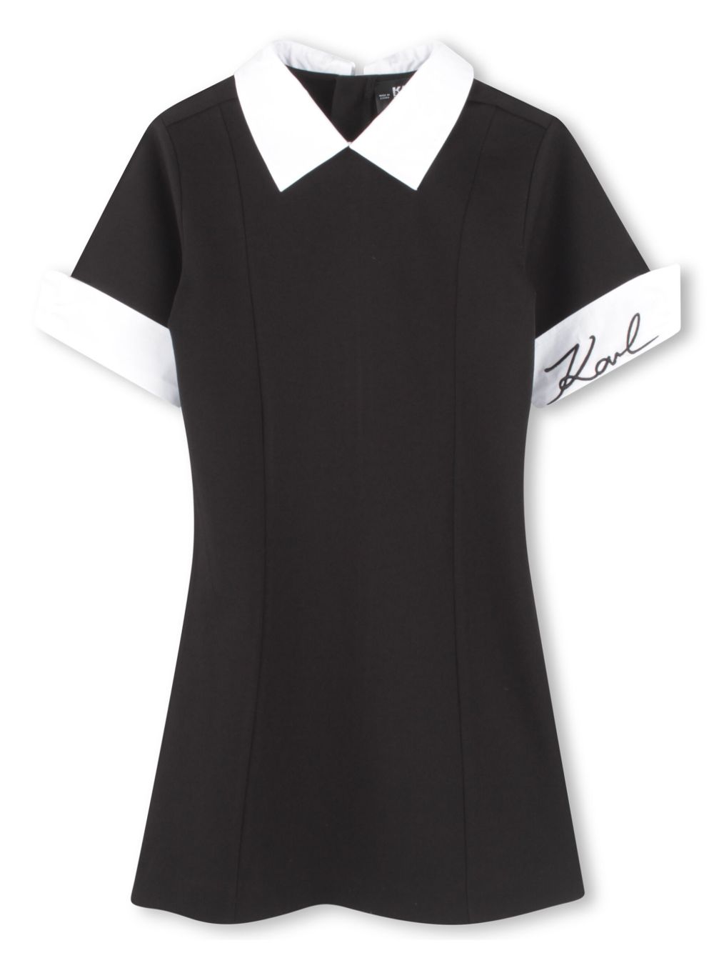 Karl Lagerfeld Kids logo刺绣连衣裙 - 黑色