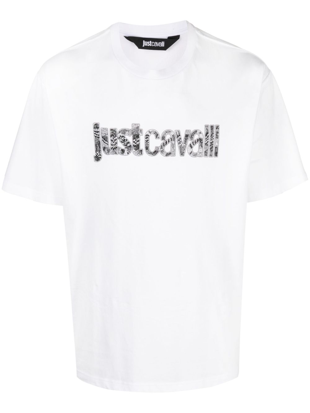 Just Cavalli logo印花棉T恤 - 白色