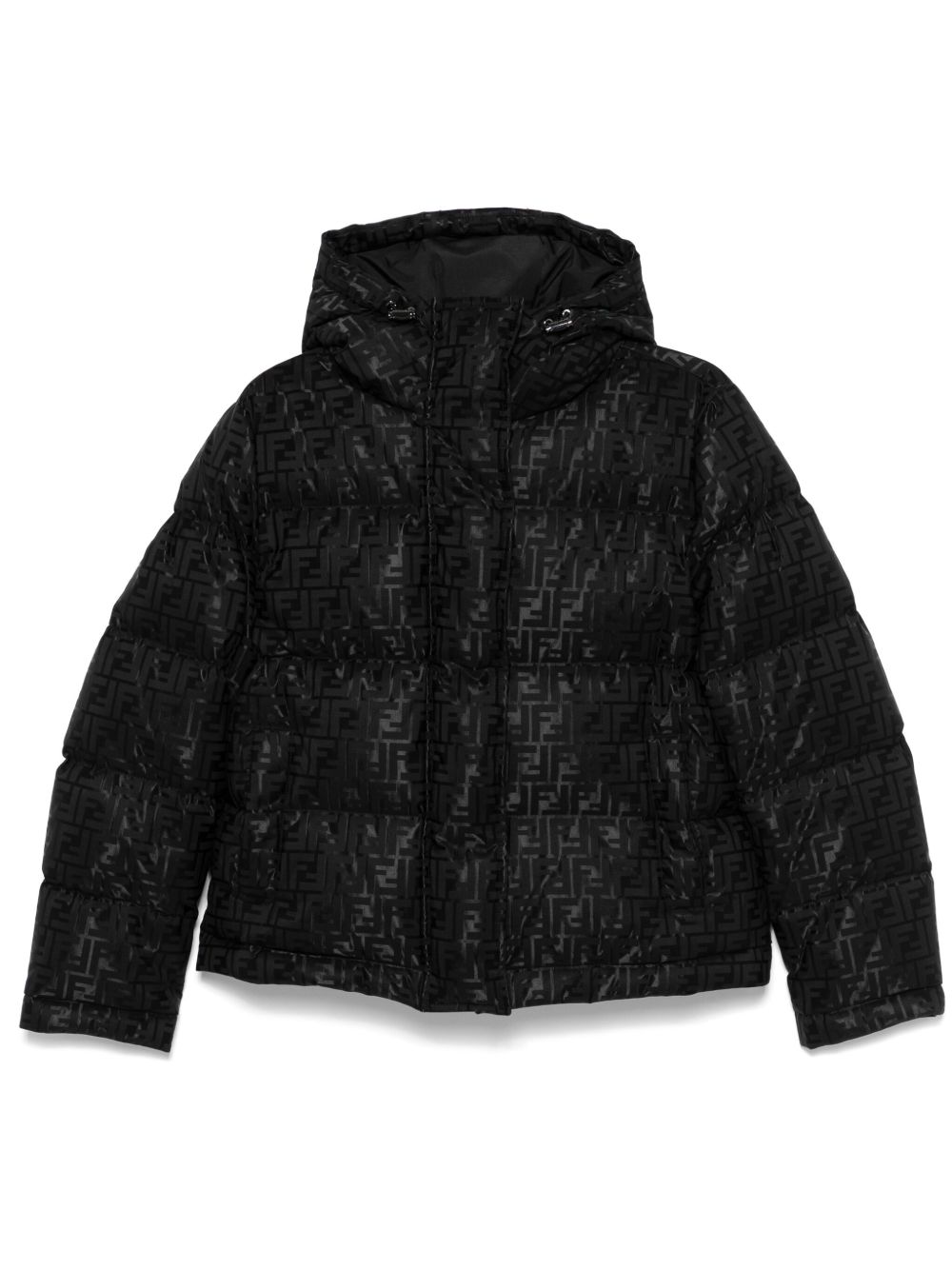 FENDI FF 图案蓬松夹克 - 黑色