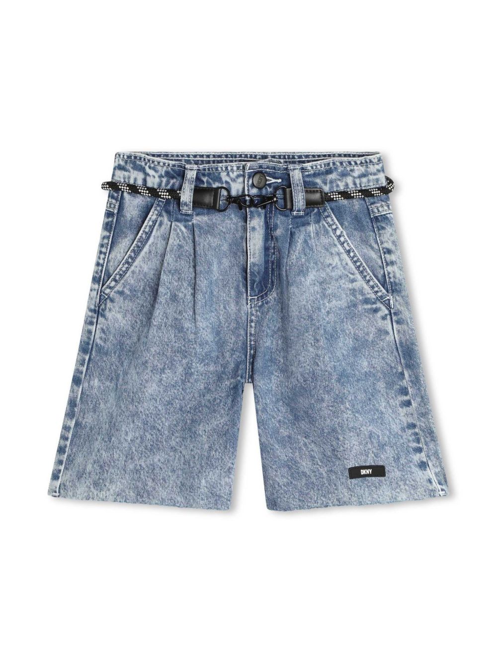Dkny Kids 酸洗效果牛仔短裤 - 蓝色