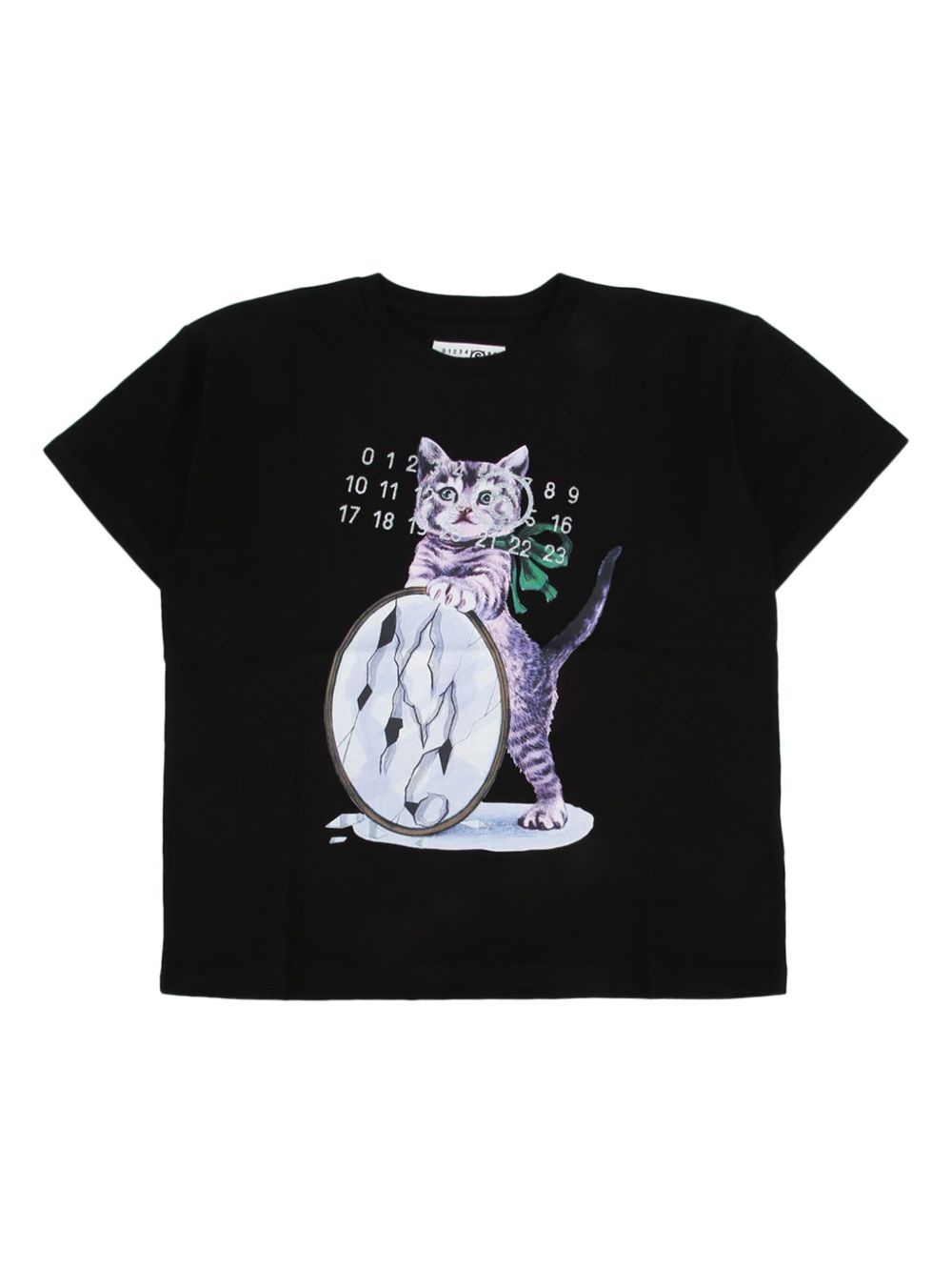 MM6 Maison Margiela Kids 小猫印花T恤 - 黑色