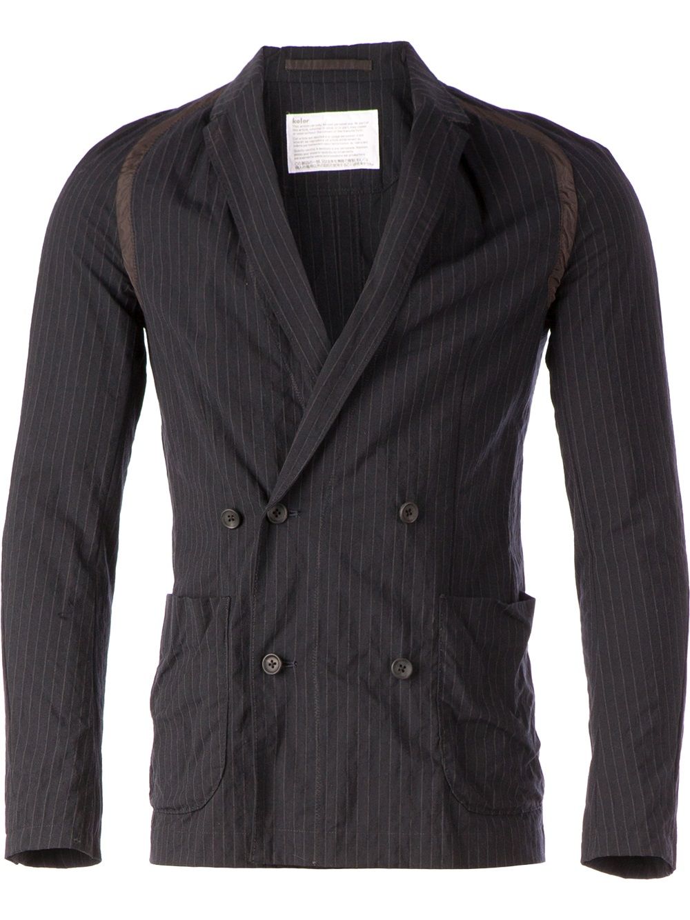 Kolor double breasted pinstripe blazer - 蓝色