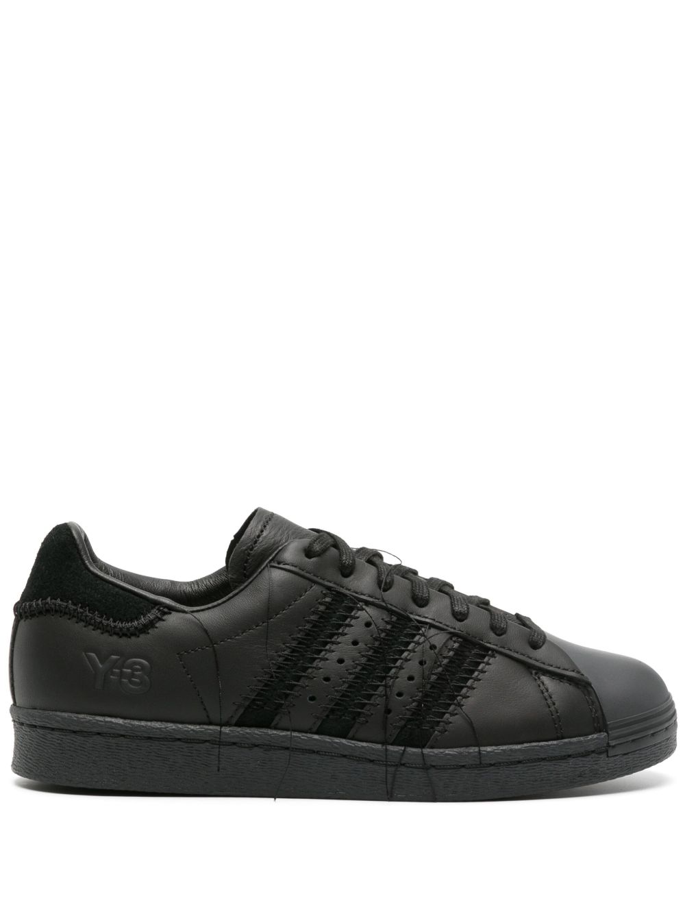 Y-3 x Adidas Superstar 系带运动鞋 - 黑色