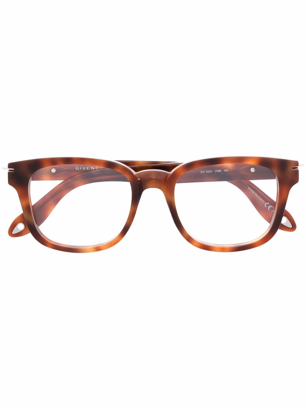 Givenchy Eyewear 纪梵希 玳瑁纹wayfarer镜框眼镜 - 褐色