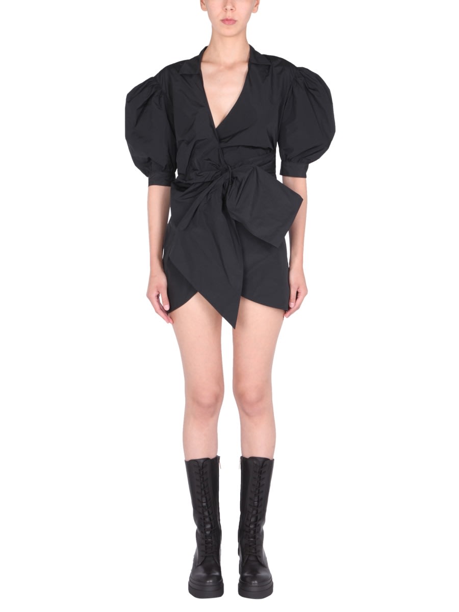 RED Valentino 塔夫绸带环连衣裙