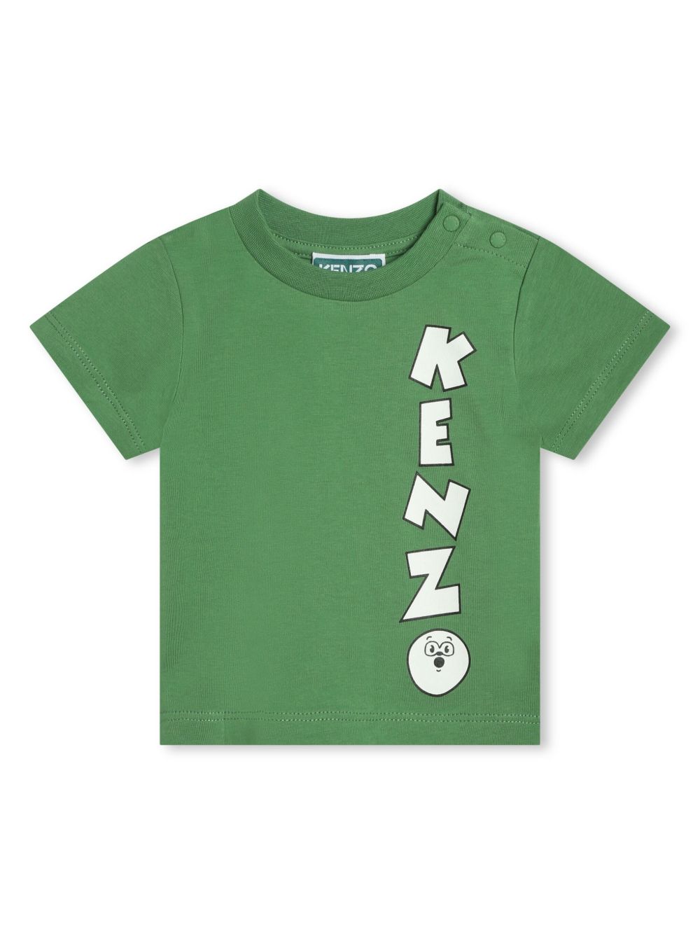 Kenzo Kids logo印花棉T恤 - 绿色