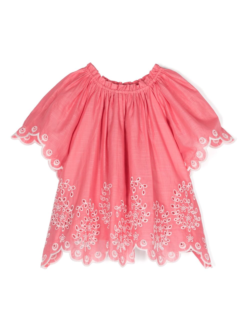 ZIMMERMANN Kids 马德拉刺绣罩衫 - 粉色