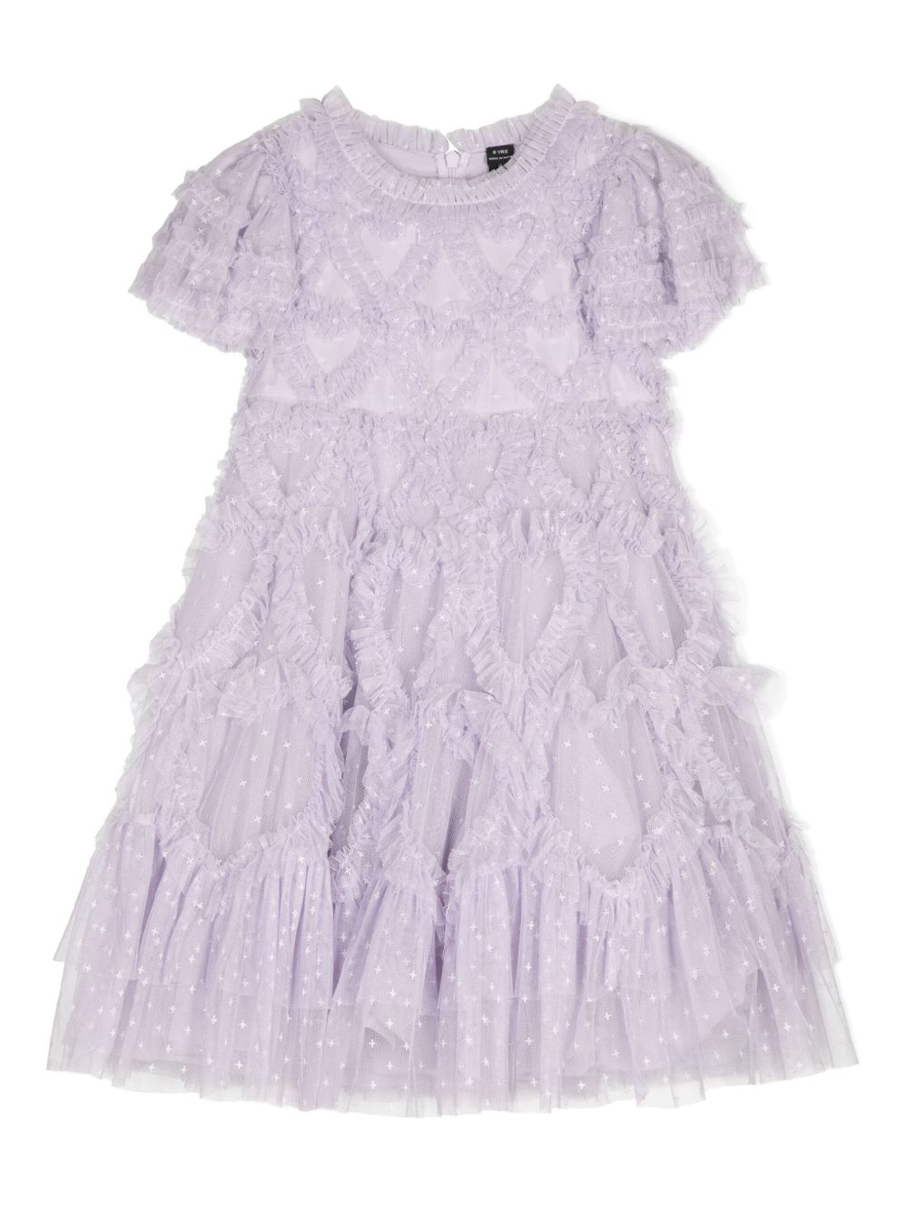 NEEDLE & THREAD KIDS Amorette 荷叶边薄纱连衣裙 - 紫色