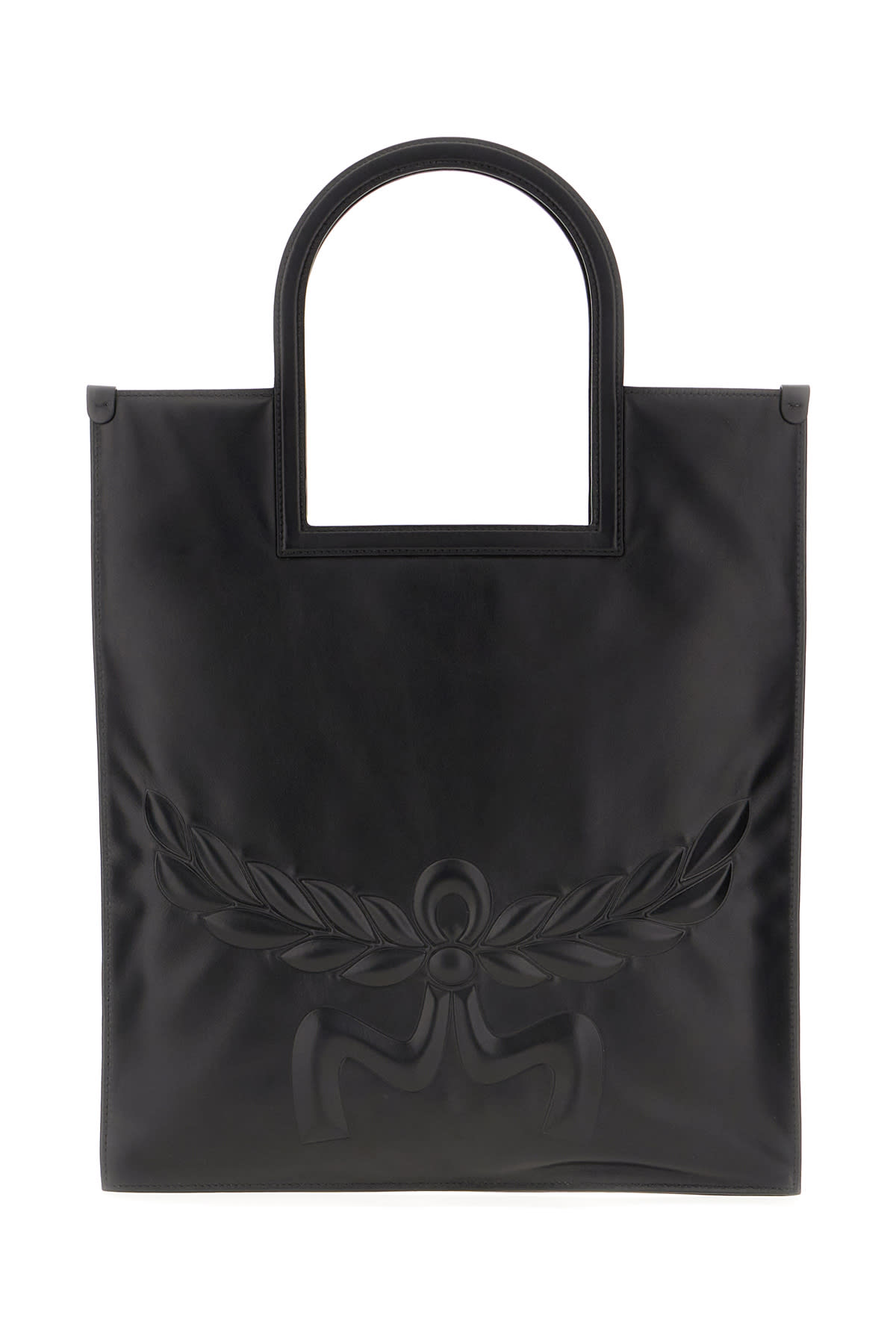 MCM Black Nappa Leather Medium Aren Fold Shopping Bag