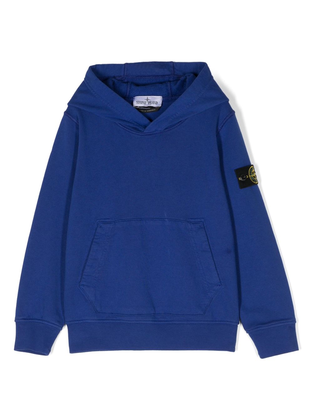 Stone Island Junior 罗盘徽章棉连帽衫 - 蓝色