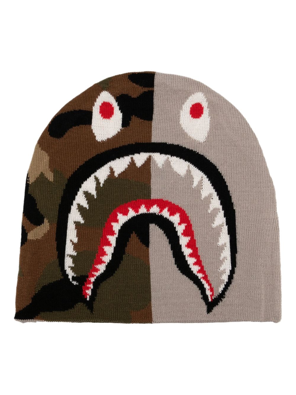 A BATHING APE® 1st 鲨鱼图案套头帽 - 灰色