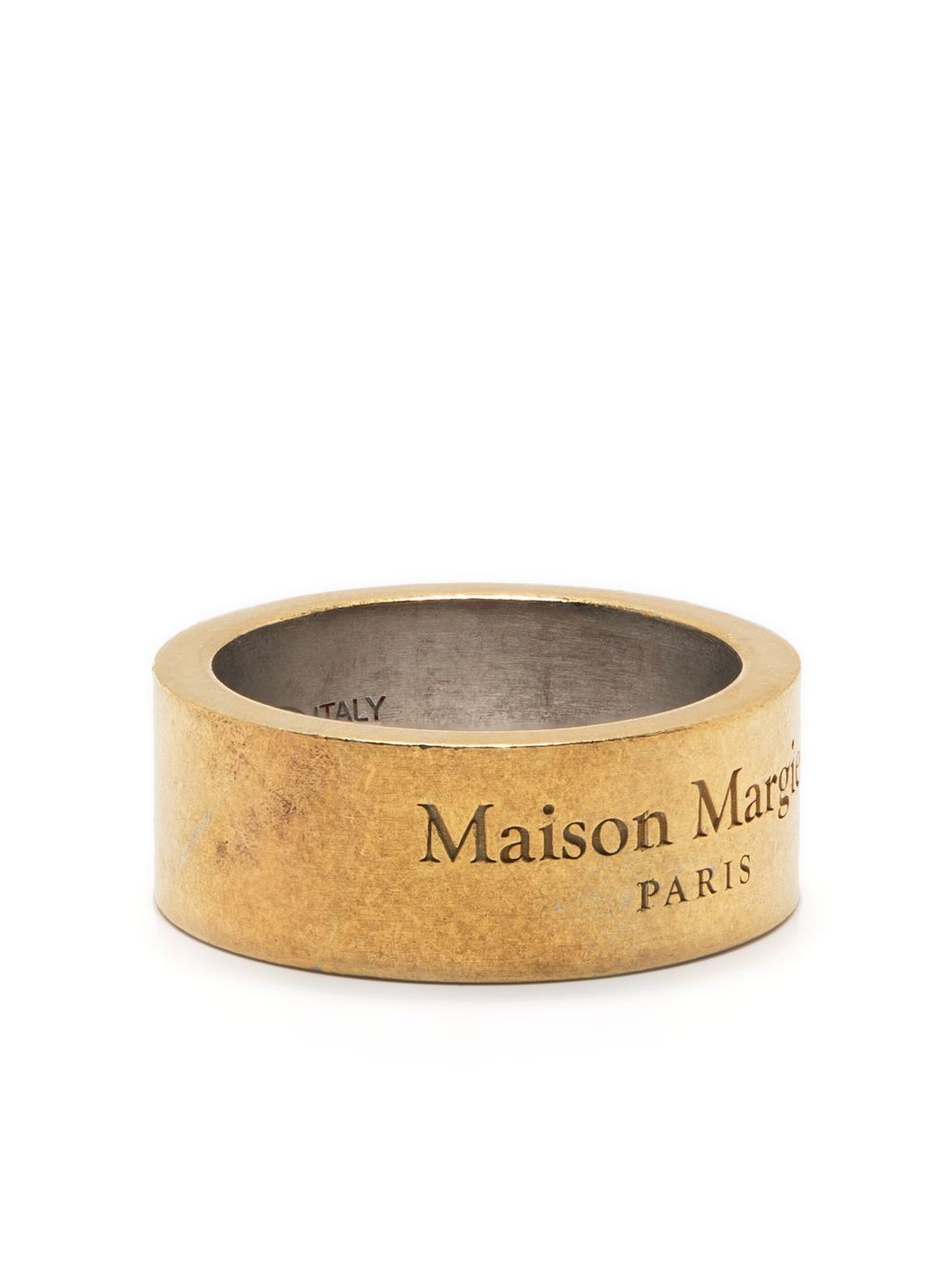 Maison Margiela 压纹logo纯银戒指 - 金色