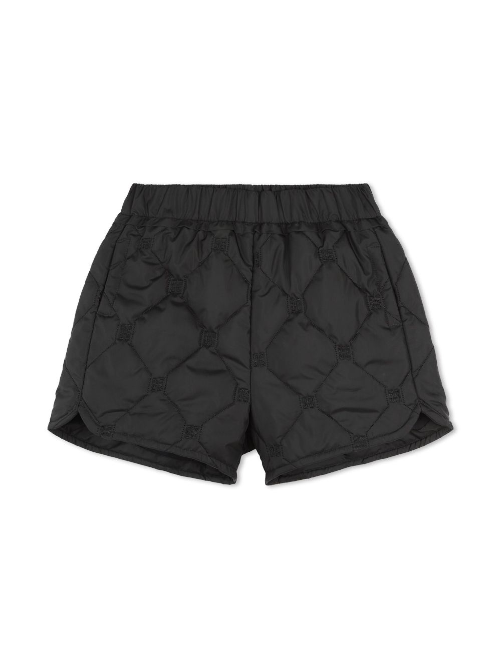 Givenchy Kids logo刺绣绗缝短裤 - 黑色