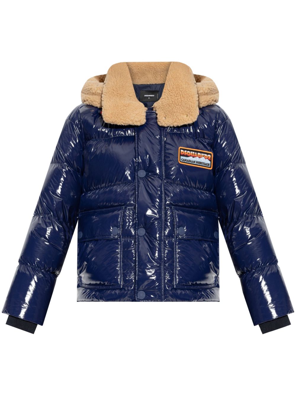 DSQUARED2 标贴羽绒夹克 - 蓝色