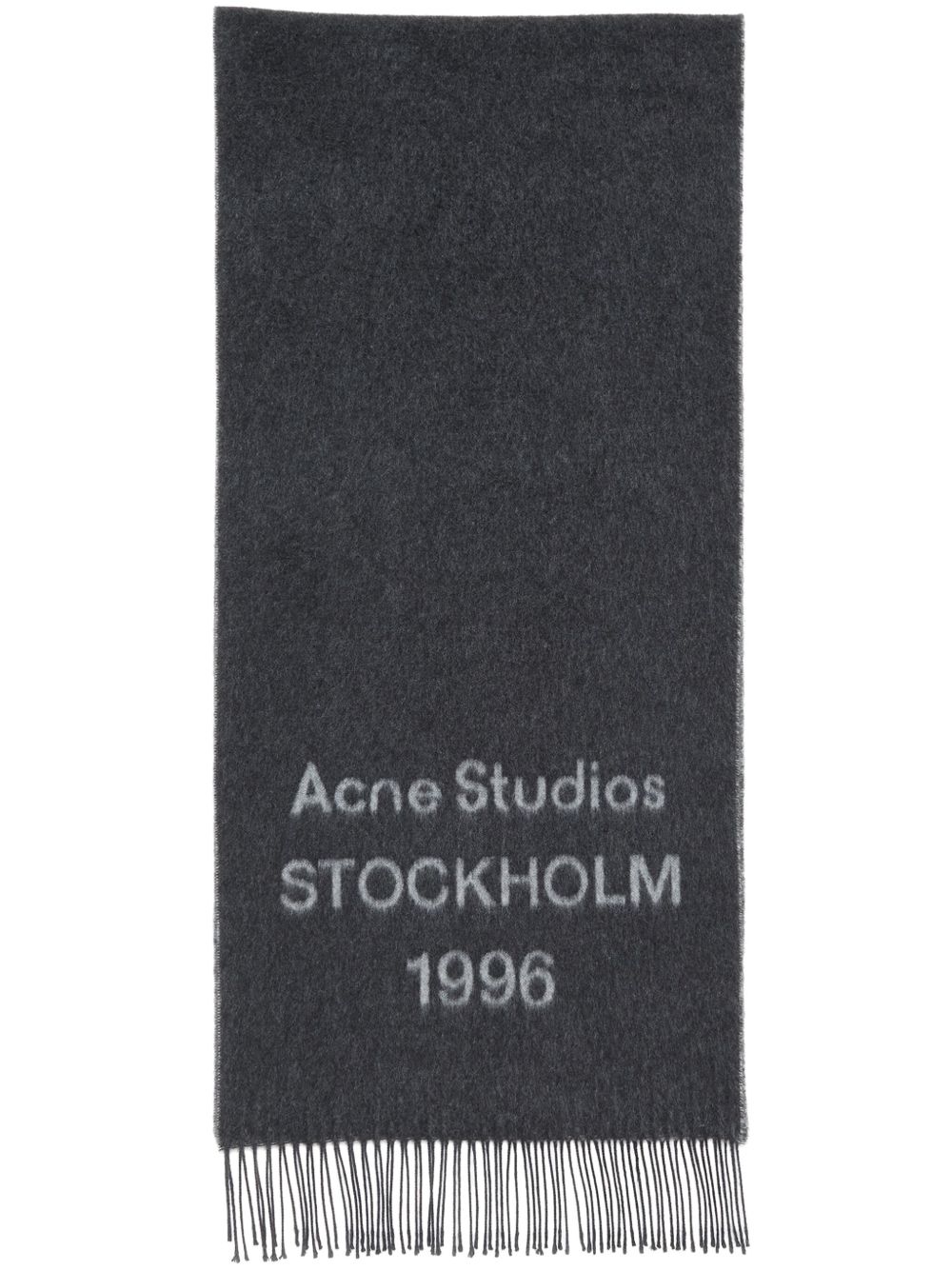 Acne Studios logo印花羊毛围巾 - 黑色