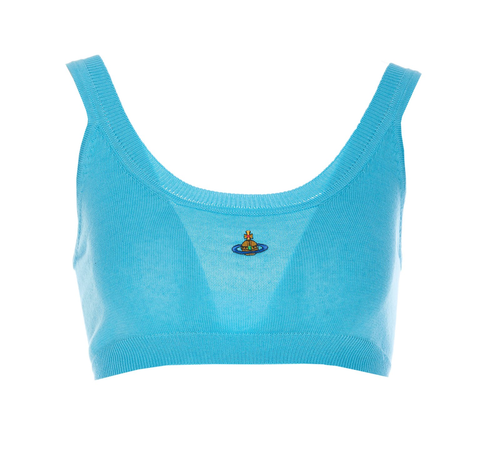 Vivienne Westwood Orb Embroidered Knit Cropped Top