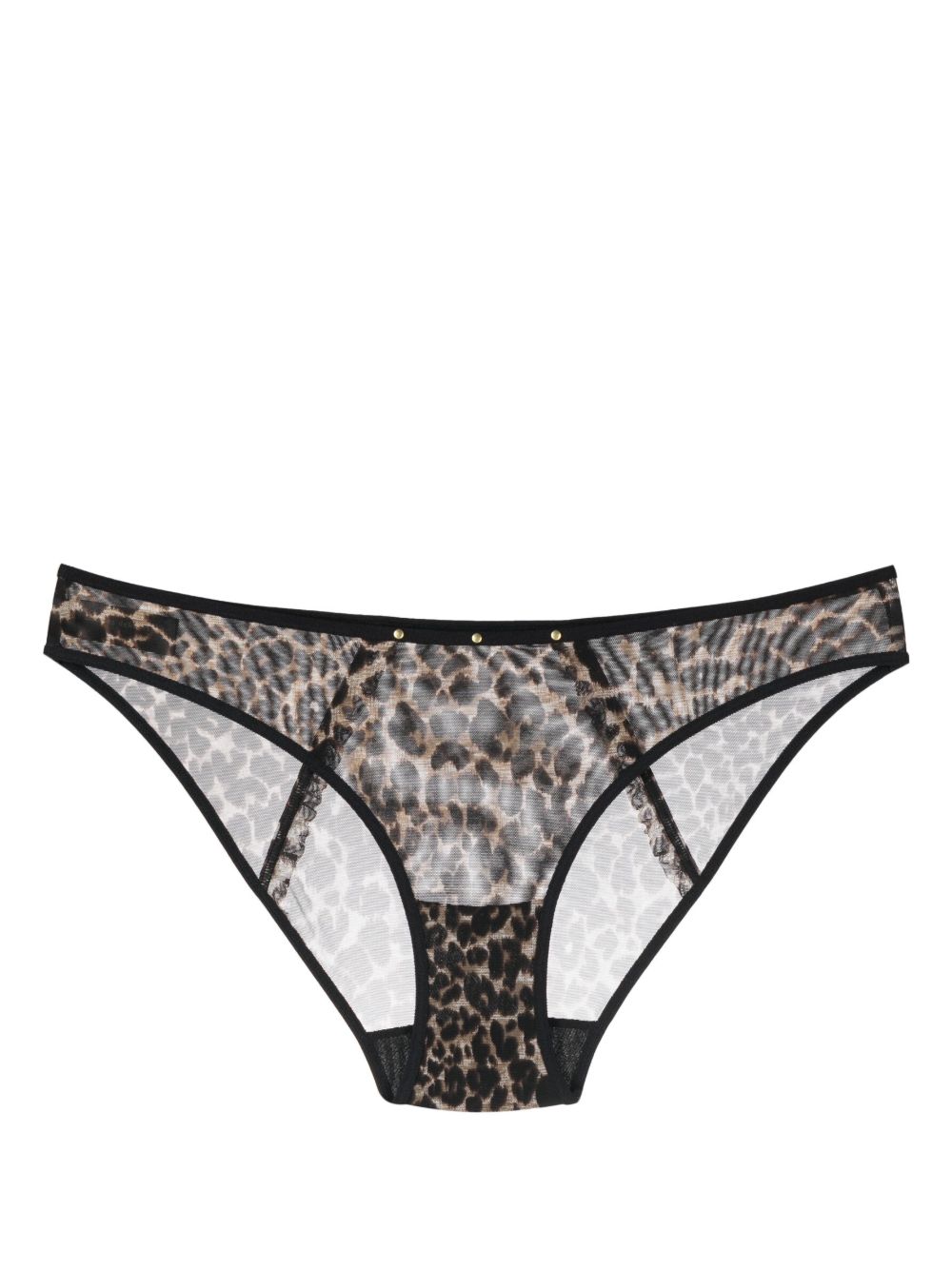 Marlies Dekkers Vixen 豹纹网纱三角内裤 - 褐色