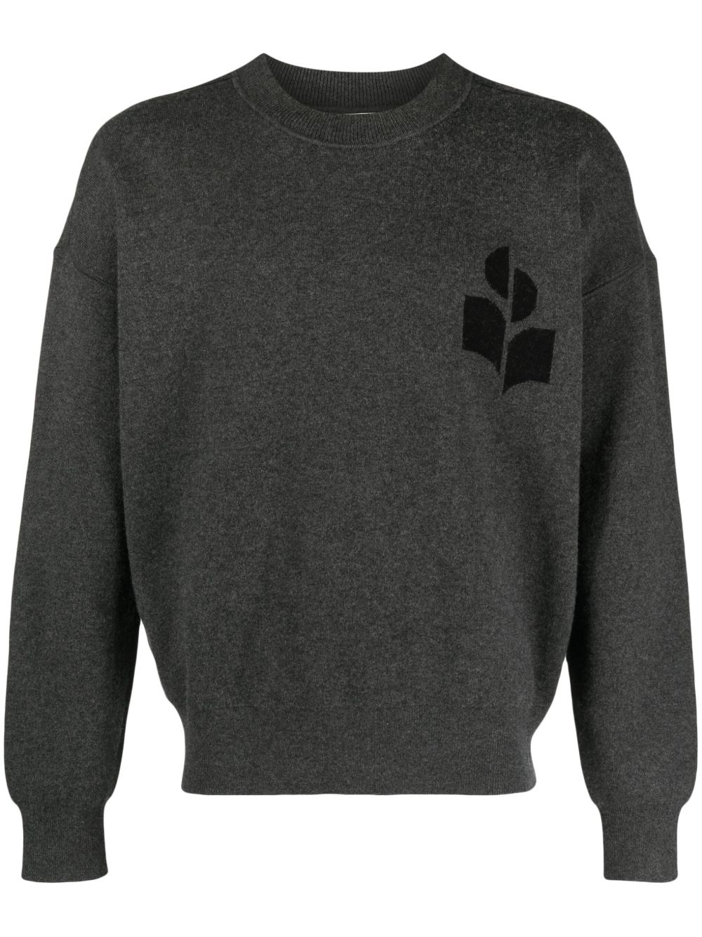 MARANT logo嵌花密织毛衣 - 灰色