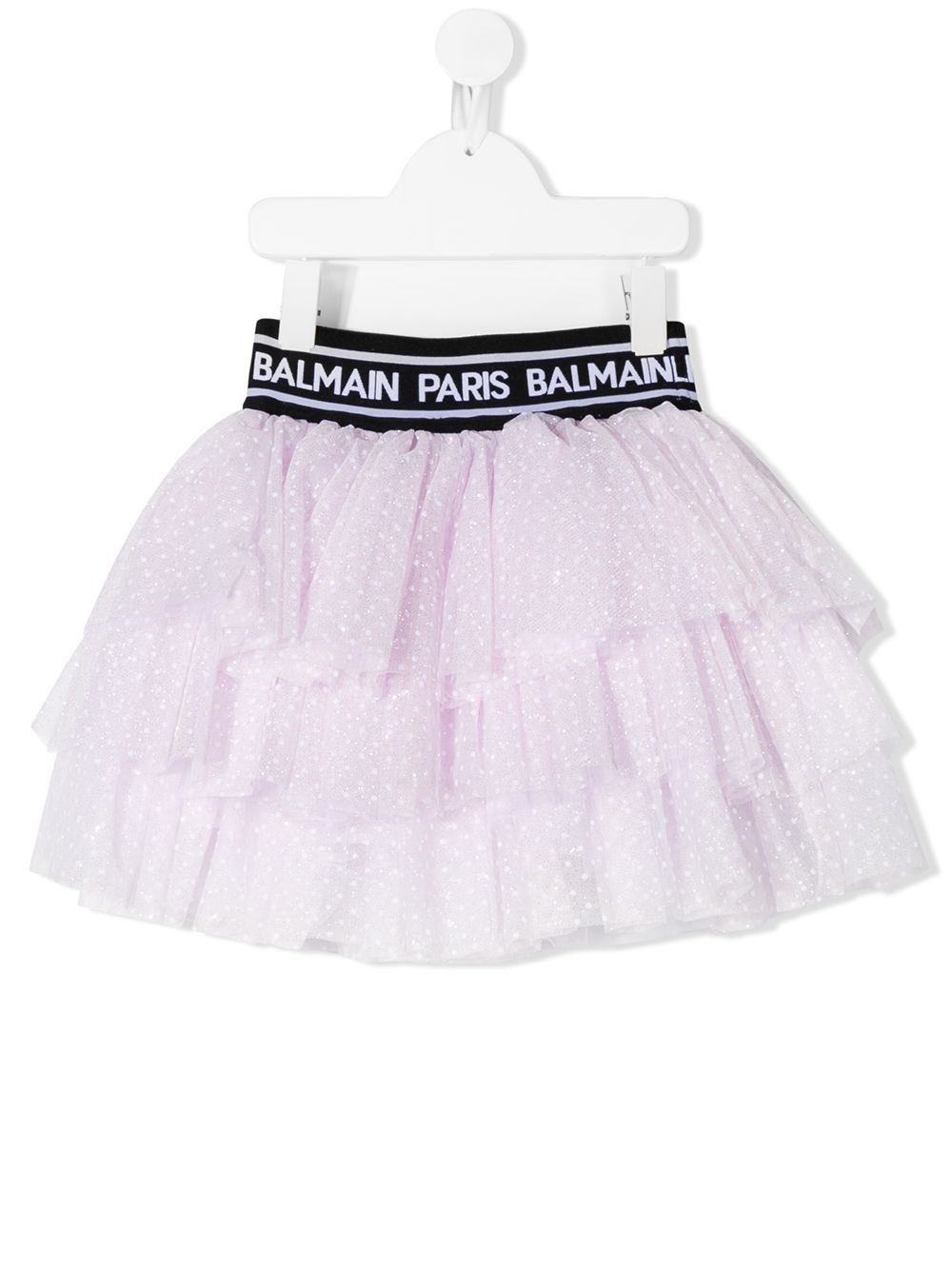 Balmain Kids 巴尔曼 波点薄纱半身裙 - 粉色