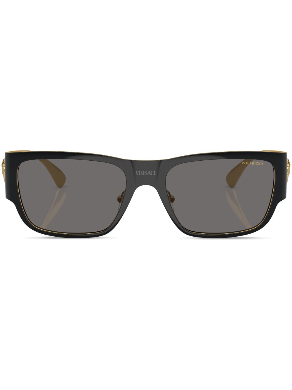 Versace Eyewear logo标牌有色镜片太阳眼镜 - 黑色