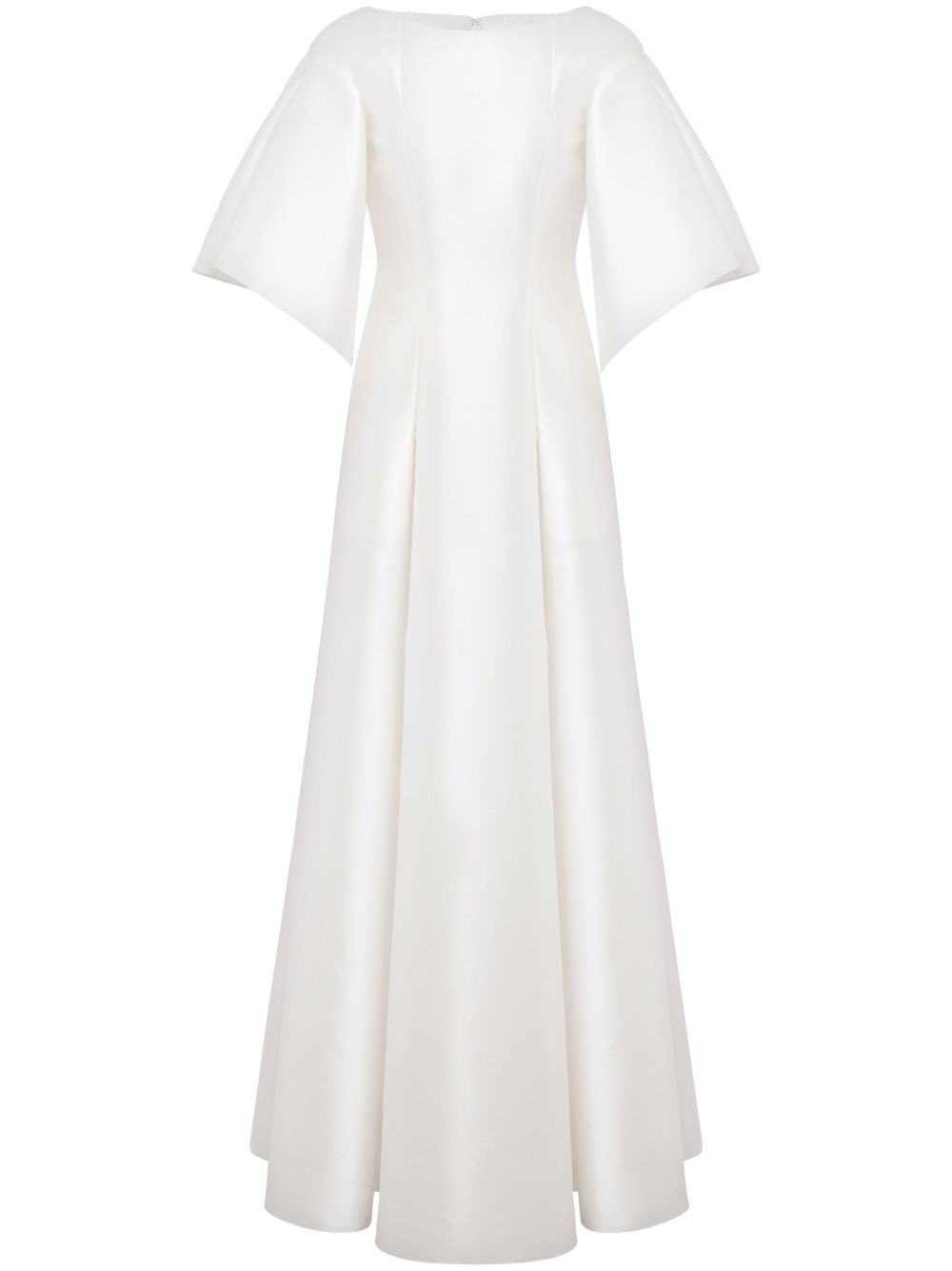 Alberta Ferretti 缎面伞形超长连衣裙 - 白色
