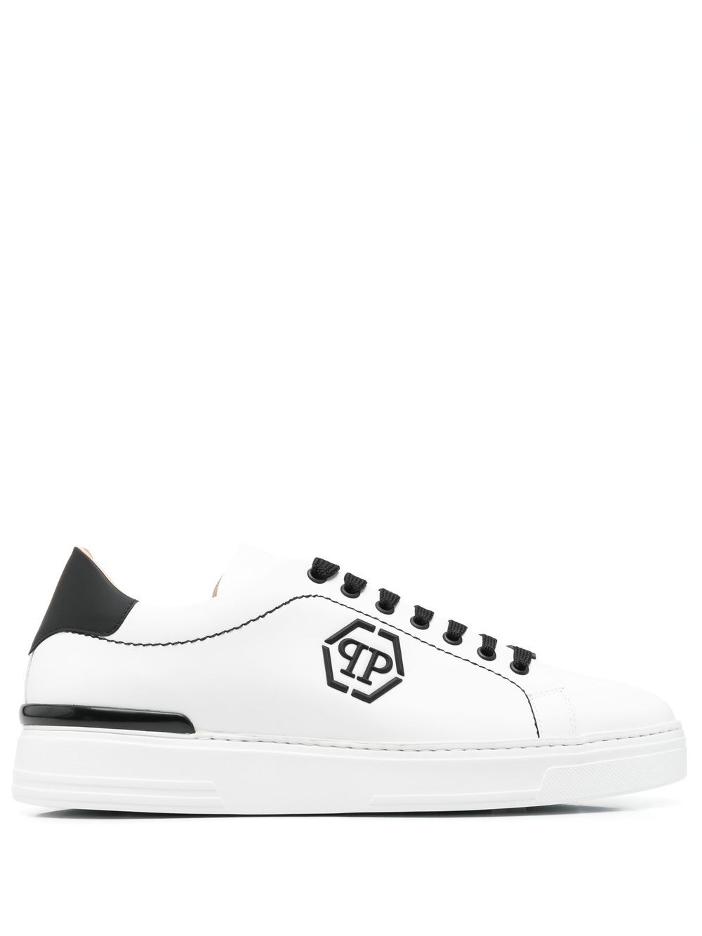 Philipp Plein 低帮皮质运动鞋 - 黑色