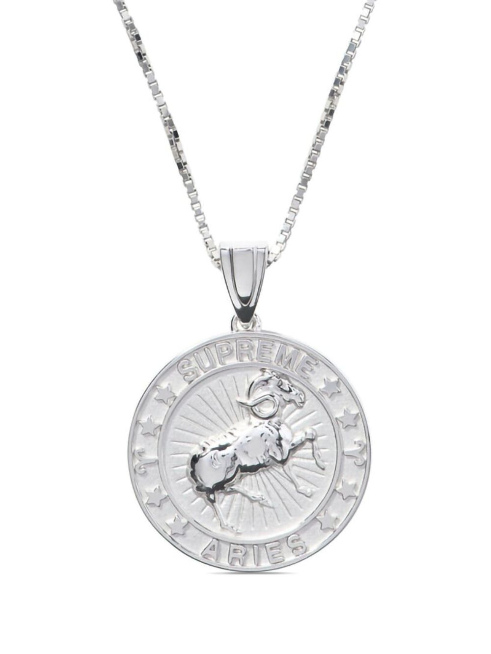 Supreme x Jacob&Co Zodiac Aries 纯银吊饰项链 - 银色