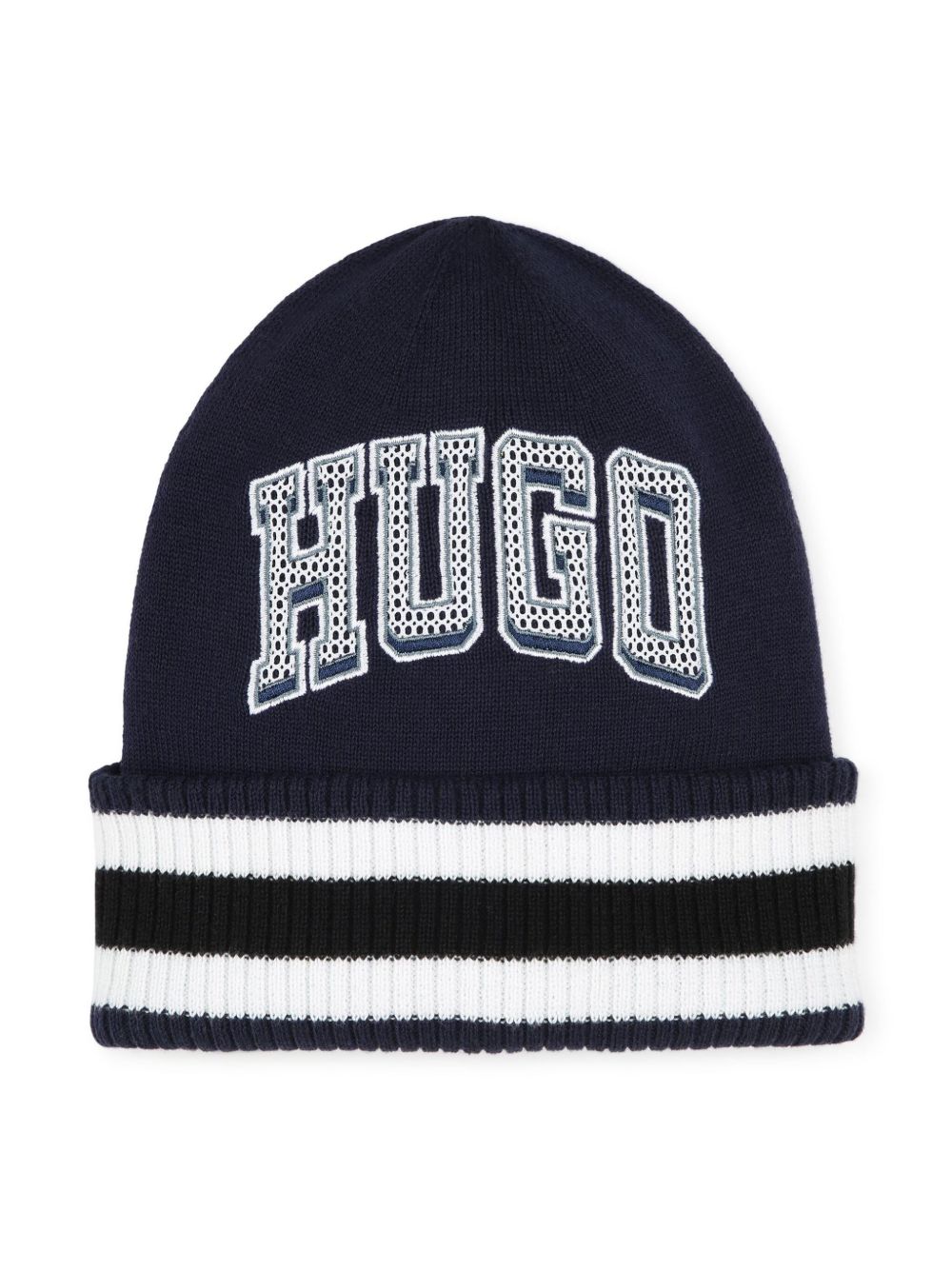 HUGO KIDS logo刺绣套头帽 - 蓝色