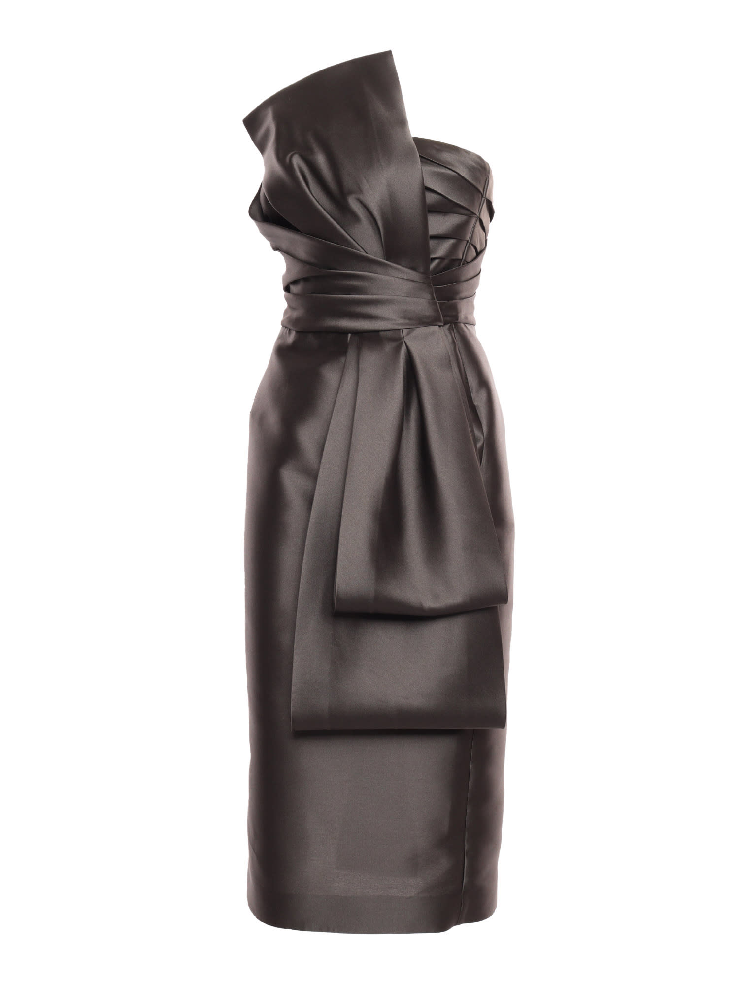 Alberta Ferretti Mikado Bustier Dress