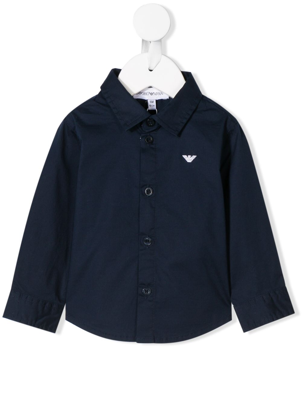 Emporio Armani Kids logo衬衫 - 蓝色