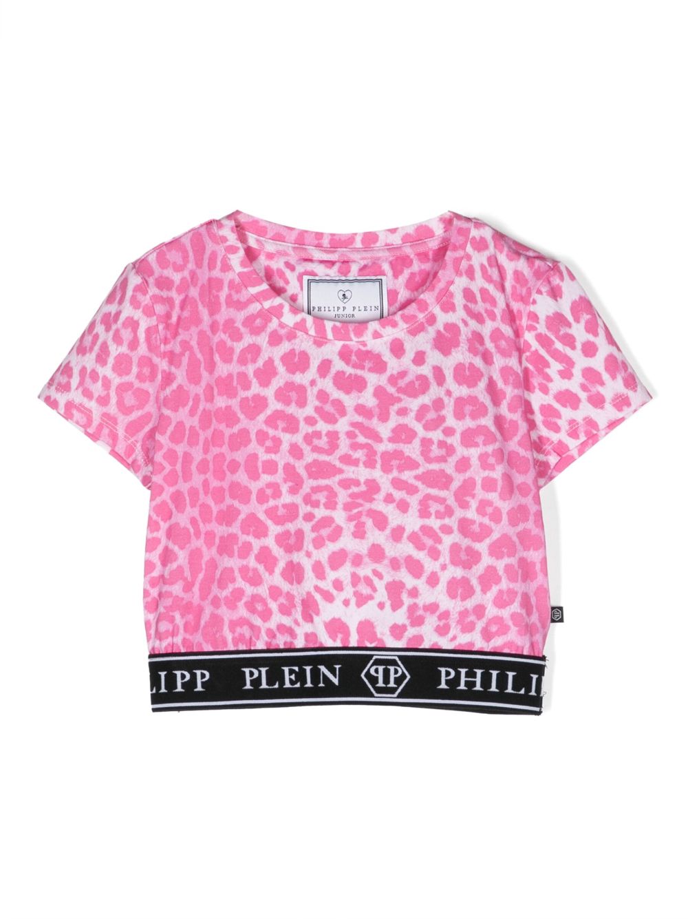 Philipp Plein Junior 豹纹T恤 - 粉色
