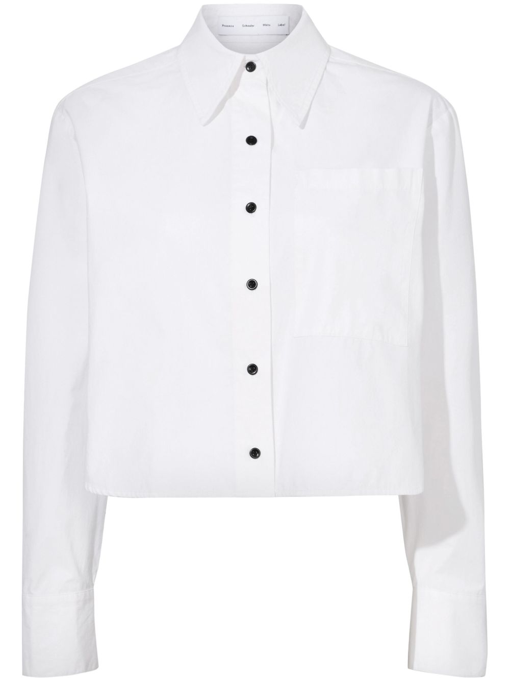 Proenza Schouler White Label Alma 排扣棉衬衫 - 白色