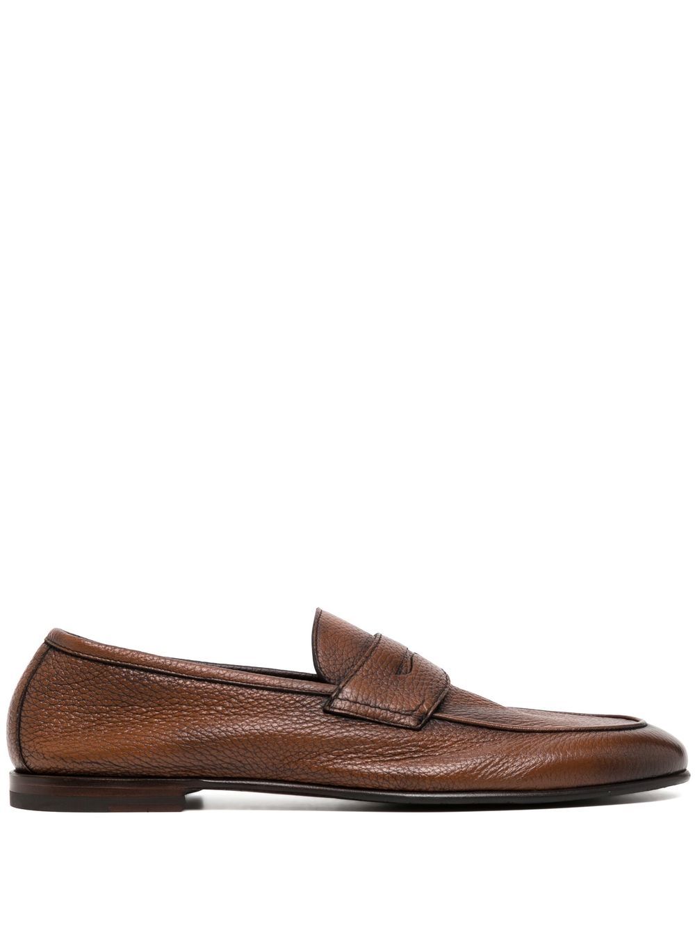 Barrett penny-slot leather loafers - 褐色