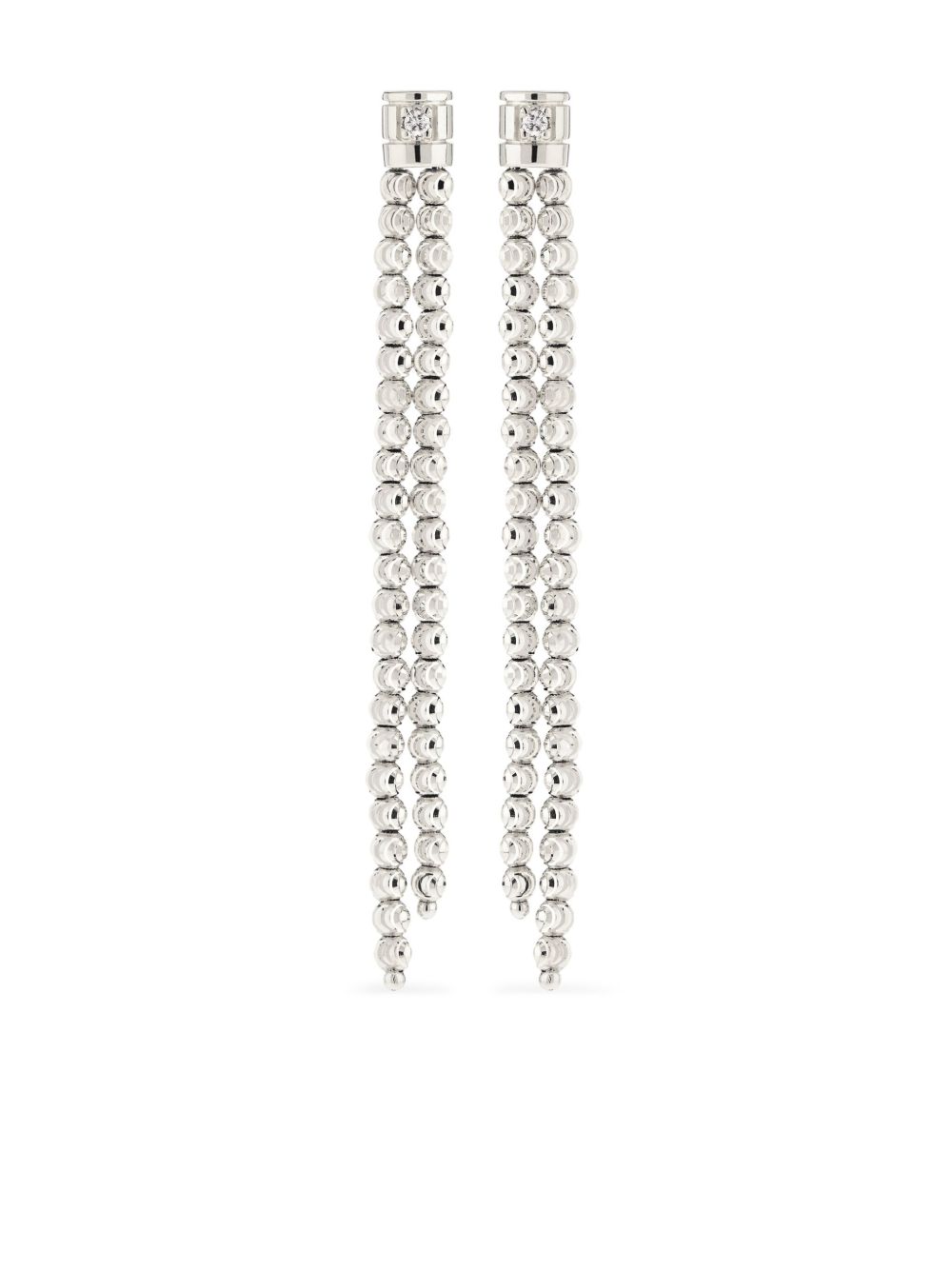 Officina Bernardi 18K白金 Moon 钻石耳环 - 银色