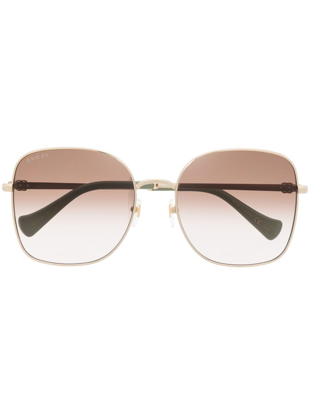 Gucci Eyewear 方框太阳眼镜 - 金色