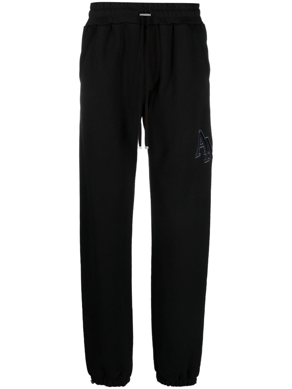 AMIRI Staggered logo刺绣运动裤 - 黑色