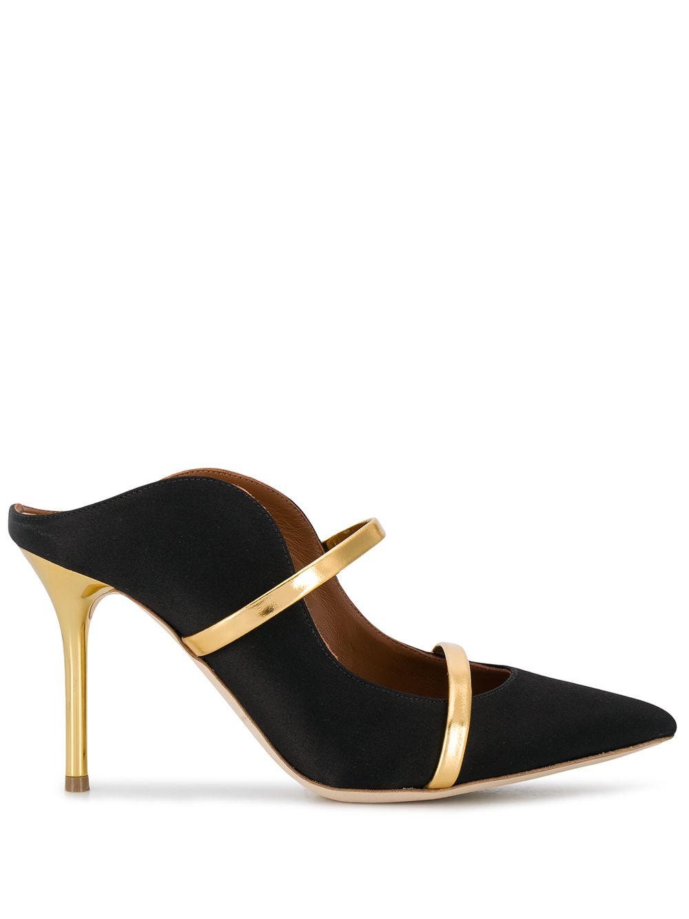 Malone Souliers Maureen 高跟皮质穆勒鞋 - 黑色