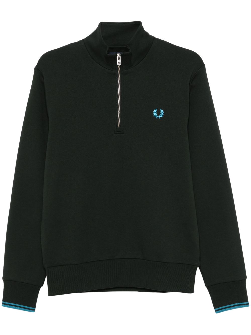 Fred Perry 拉链领卫衣 - 绿色