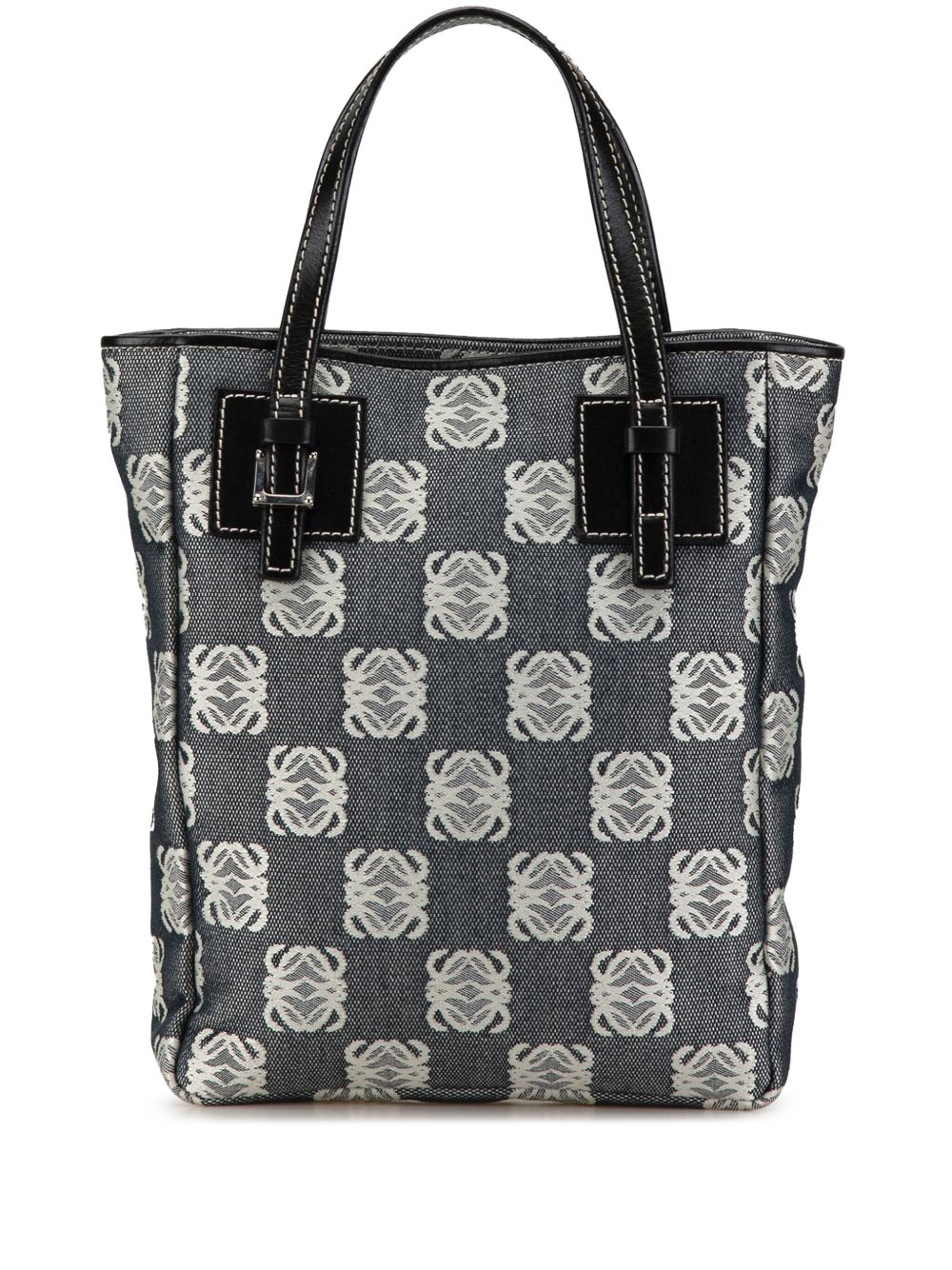 Loewe Pre-Owned 花字帆布手提包（2010-2023年典藏款） - 灰色