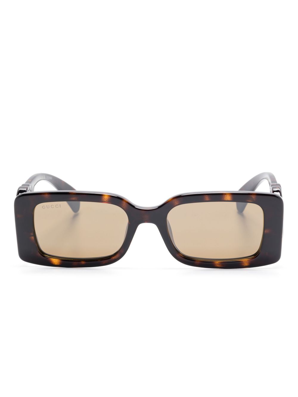 Gucci Eyewear Interlocking G 镜腿太阳眼镜 - 褐色
