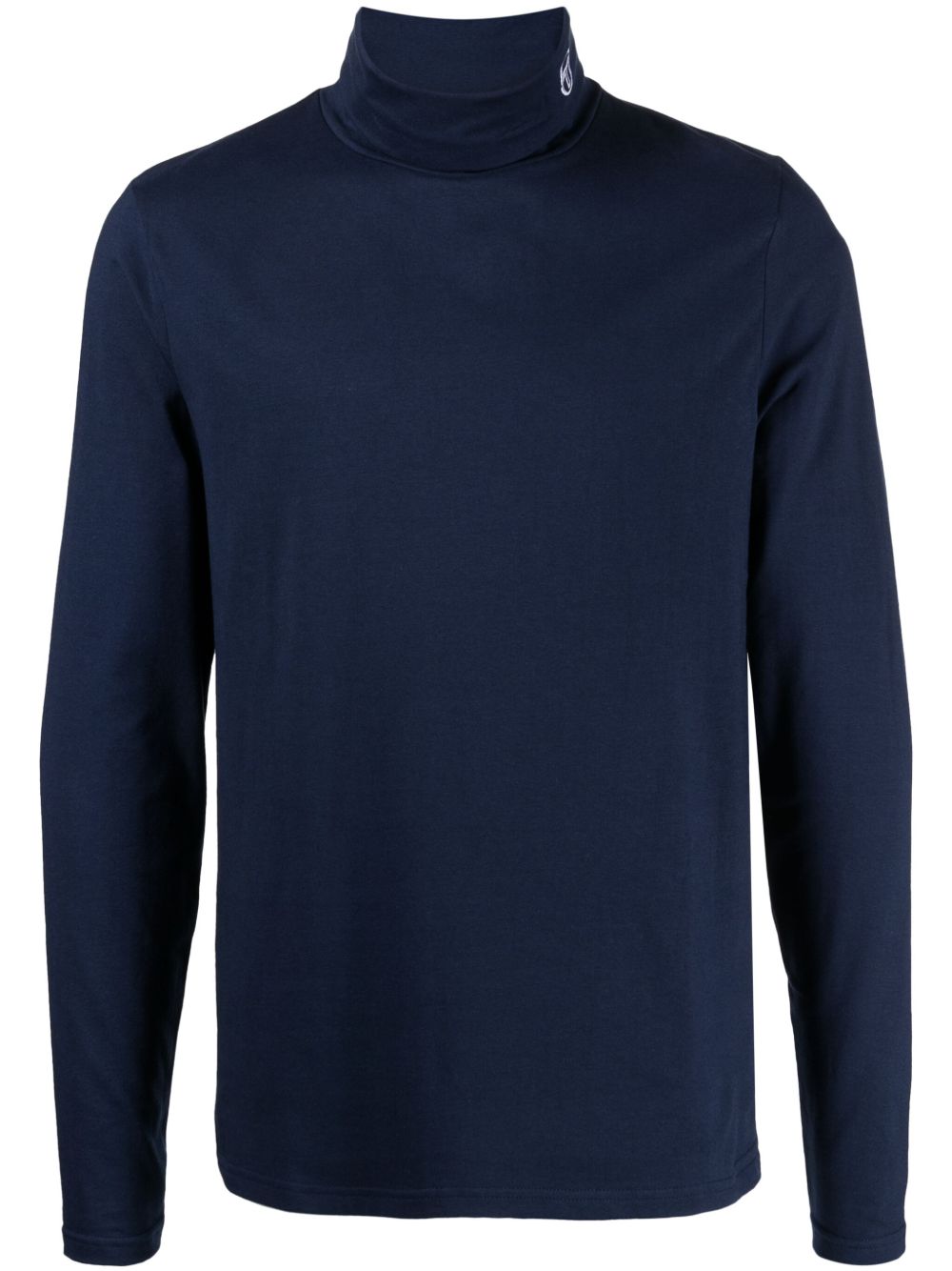 Sergio Tacchini logo刺绣高领毛衣 - 蓝色