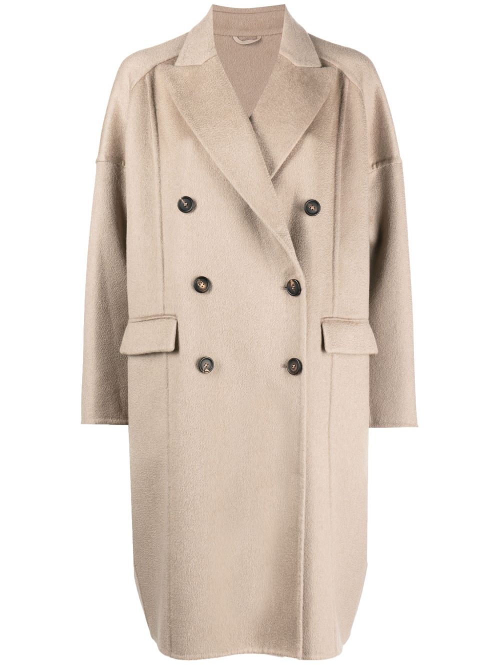 Brunello Cucinelli 双排扣大衣 - 中性色