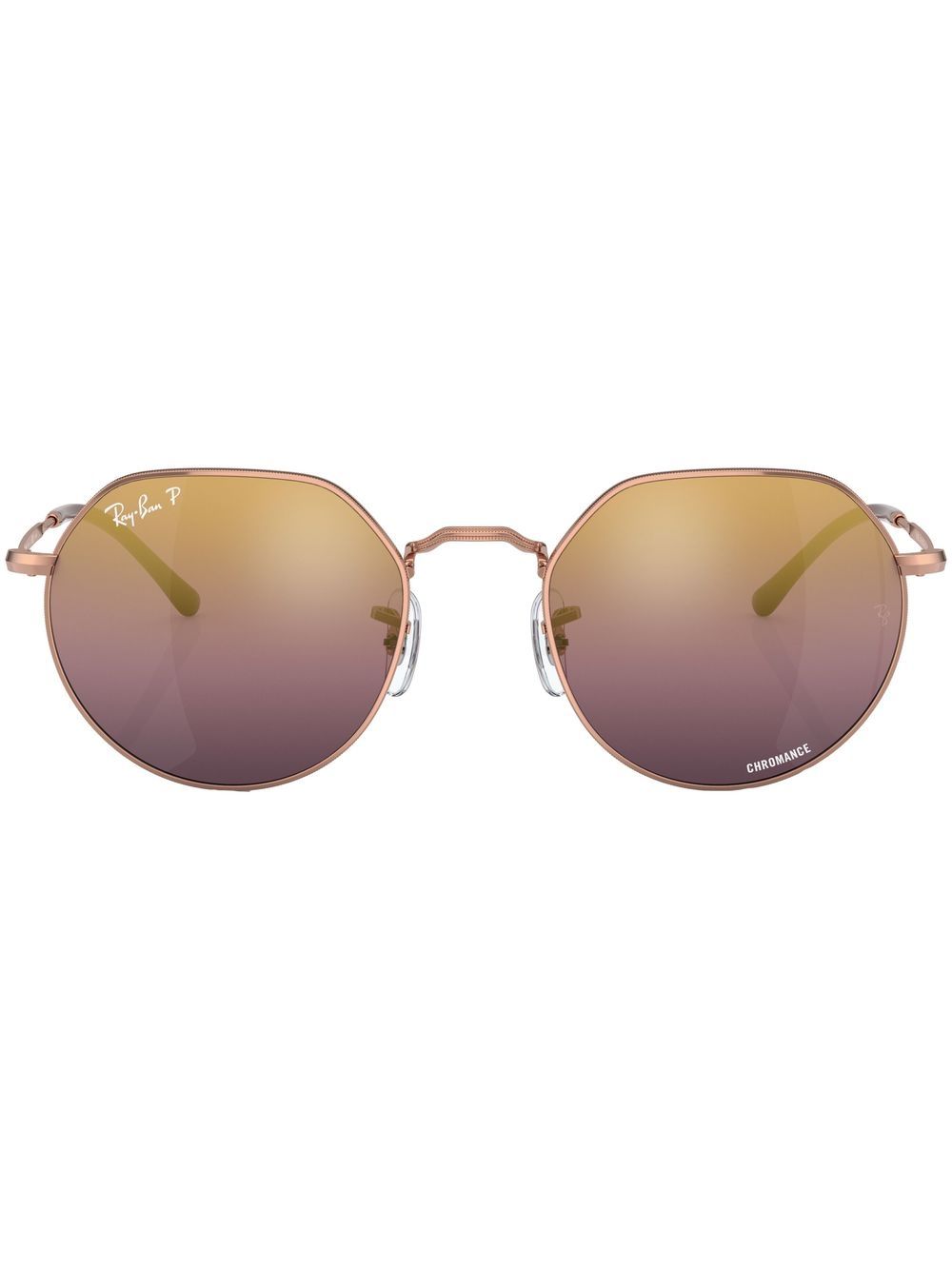 Ray-Ban Jack 几何镜框太阳眼镜 - 金色