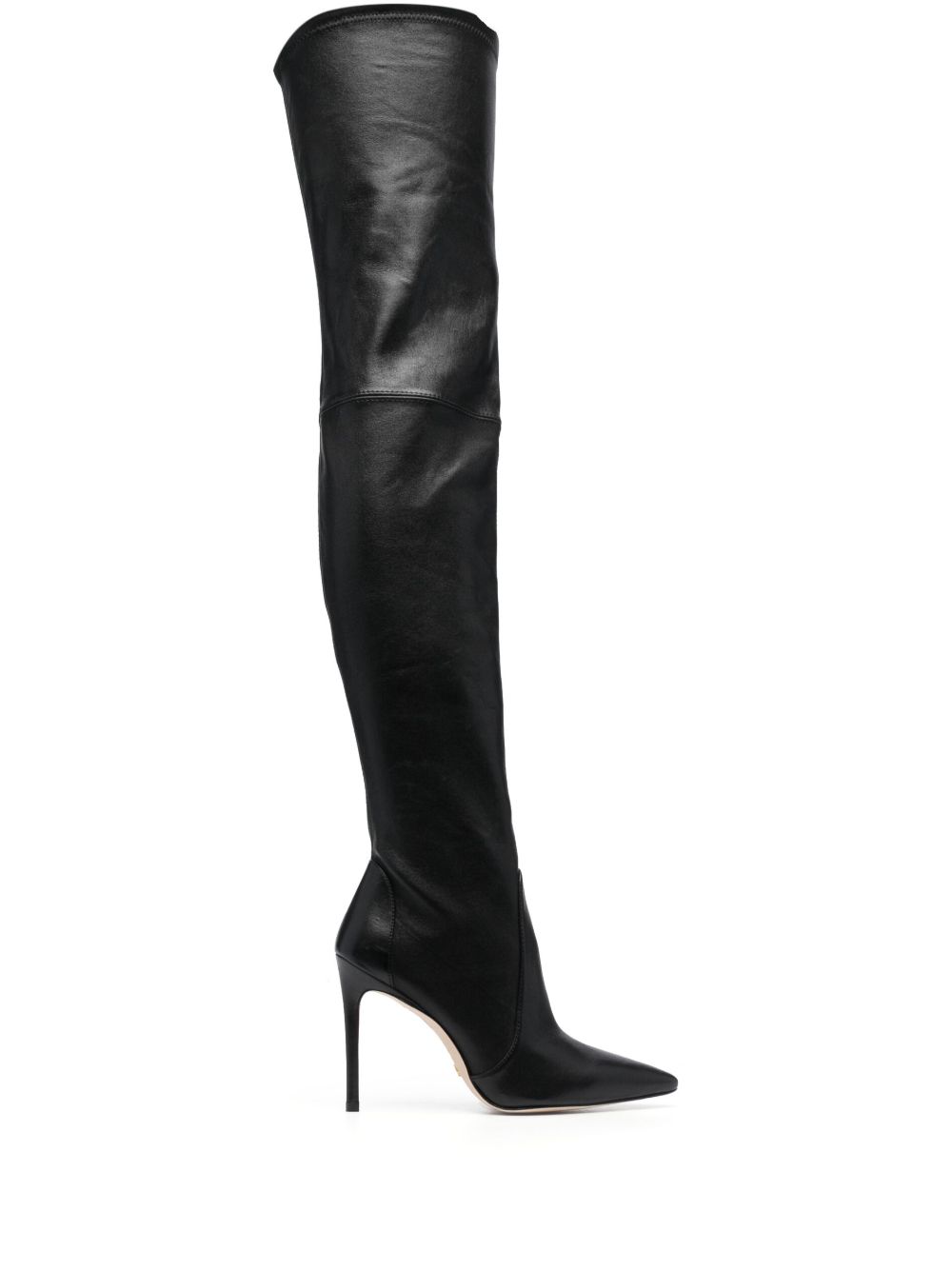 Stuart Weitzman Ultradart 皮质高跟过膝靴 - 黑色