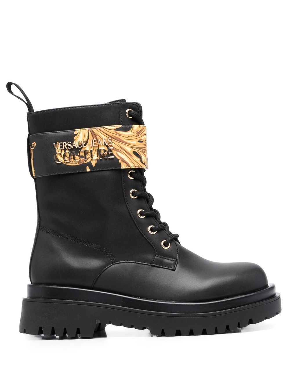Versace Jeans Couture 范思哲 巴洛克印花短靴 - 黑色